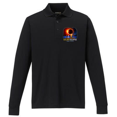 Solar Eclipse April 8 2024 Totality April 8 Performance Long Sleeve Polo