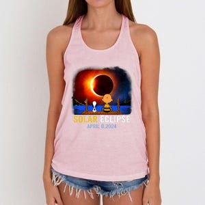 Solar Eclipse April 8 2024 Totality April 8 Women's Knotted Racerback Tank