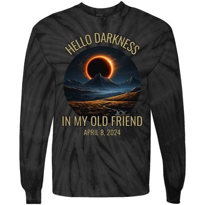 Solar Eclipse April 08 2024 Tie-Dye Long Sleeve Shirt