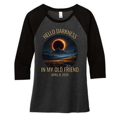 Solar Eclipse April 08 2024 Women's Tri-Blend 3/4-Sleeve Raglan Shirt