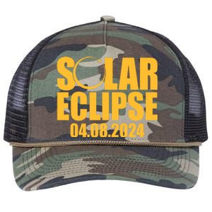 Solar Eclipse April 08 2024 Retro Rope Trucker Hat Cap