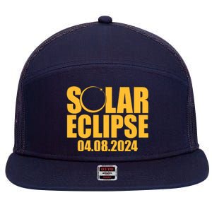 Solar Eclipse April 08 2024 7 Panel Mesh Trucker Snapback Hat