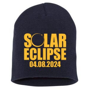 Solar Eclipse April 08 2024 Short Acrylic Beanie