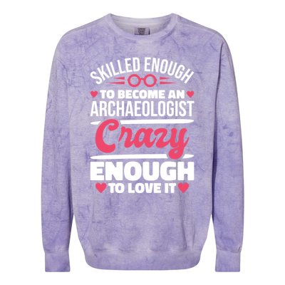 Skilled Enough Archaeologist And Archaeology Lover Gift Colorblast Crewneck Sweatshirt