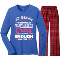 Skilled Enough Archaeologist And Archaeology Lover Gift Women's Long Sleeve Flannel Pajama Set 