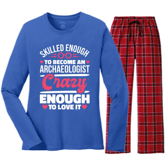 Skilled Enough Archaeologist And Archaeology Lover Gift Women's Long Sleeve Flannel Pajama Set 