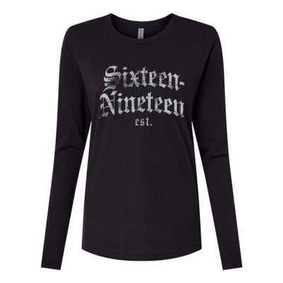 Sixteennineteen Est African American Vintage Black History Womens Cotton Relaxed Long Sleeve T-Shirt