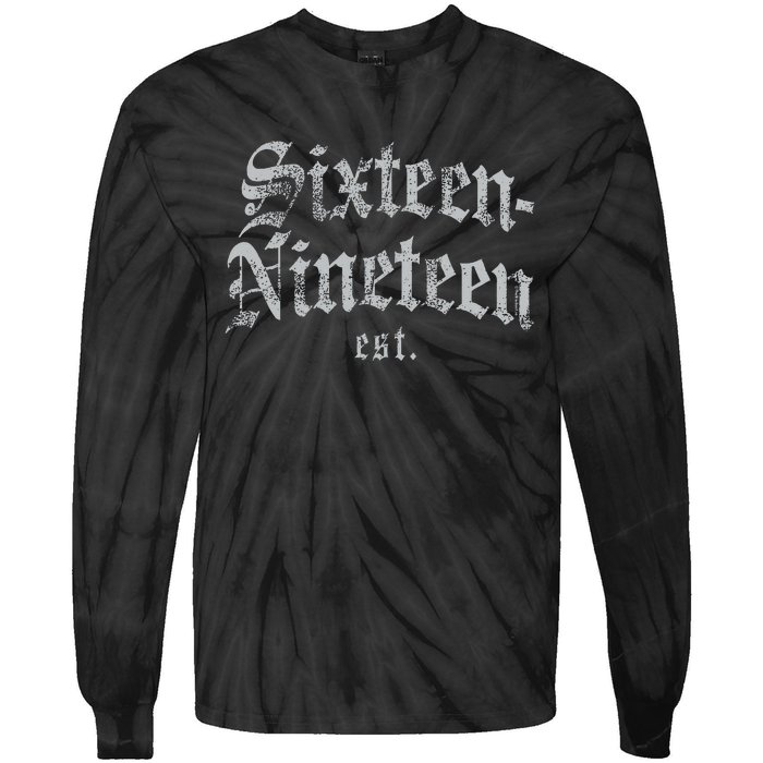 Sixteennineteen Est African American Vintage Black History Tie-Dye Long Sleeve Shirt