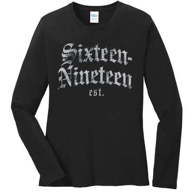 Sixteennineteen Est African American Vintage Black History Ladies Long Sleeve Shirt