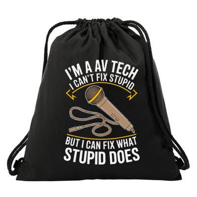 Sound Engineer Audio Visual Technician Funny Av Tech Drawstring Bag