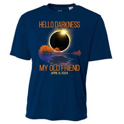 Solar Eclipse April 08 2024 Hello Darkness My Old Friend Cooling Performance Crew T-Shirt