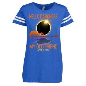 Solar Eclipse April 08 2024 Hello Darkness My Old Friend Enza Ladies Jersey Football T-Shirt