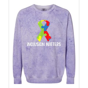 Special Education Autism Awareness Teacher Inclusion Matters Colorblast Crewneck Sweatshirt