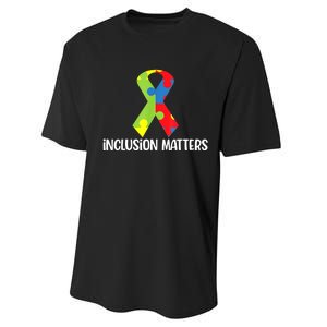 Special Education Autism Awareness Teacher Inclusion Matters Performance Sprint T-Shirt