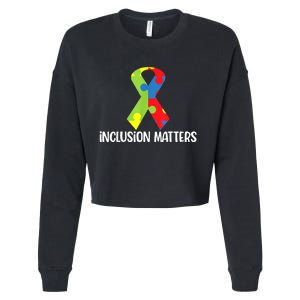 Special Education Autism Awareness Teacher Inclusion Matters Cropped Pullover Crew