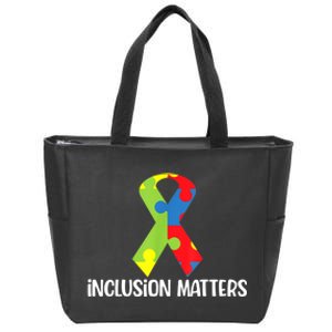 Special Education Autism Awareness Teacher Inclusion Matters Zip Tote Bag