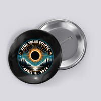 Solar Eclipse Astronomy Vintage 2024 Solar Eclipse Button