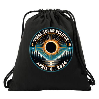 Solar Eclipse Astronomy Vintage 2024 Solar Eclipse Drawstring Bag