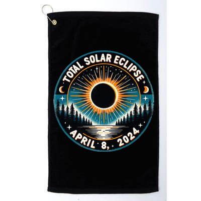 Solar Eclipse Astronomy Vintage 2024 Solar Eclipse Platinum Collection Golf Towel