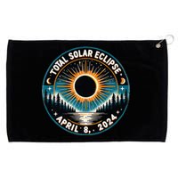 Solar Eclipse Astronomy Vintage 2024 Solar Eclipse Grommeted Golf Towel