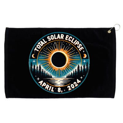 Solar Eclipse Astronomy Vintage 2024 Solar Eclipse Grommeted Golf Towel