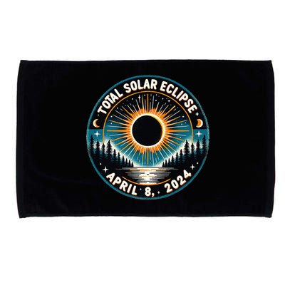 Solar Eclipse Astronomy Vintage 2024 Solar Eclipse Microfiber Hand Towel