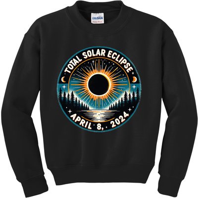 Solar Eclipse Astronomy Vintage 2024 Solar Eclipse Kids Sweatshirt