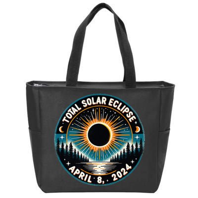 Solar Eclipse Astronomy Vintage 2024 Solar Eclipse Zip Tote Bag