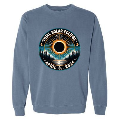 Solar Eclipse Astronomy Vintage 2024 Solar Eclipse Garment-Dyed Sweatshirt