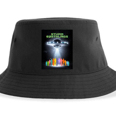 Stupid Earthlings Alien Sustainable Bucket Hat