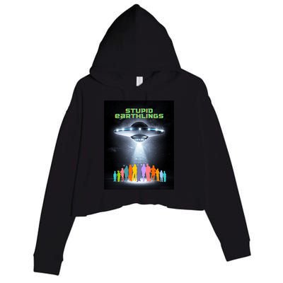 Stupid Earthlings Alien Crop Fleece Hoodie