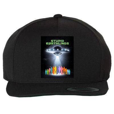 Stupid Earthlings Alien Wool Snapback Cap