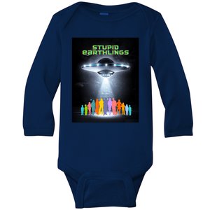 Stupid Earthlings Alien Baby Long Sleeve Bodysuit