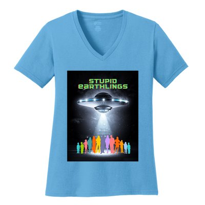 Stupid Earthlings Alien Women's V-Neck T-Shirt