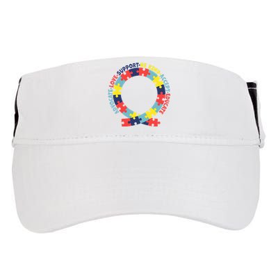 Support Educate Advocate Love Autism Awareness Puzzle Ribbon Adult Drive Performance Visor