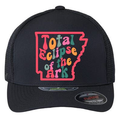 Solar Eclipse Arkansas Map Flexfit Unipanel Trucker Cap