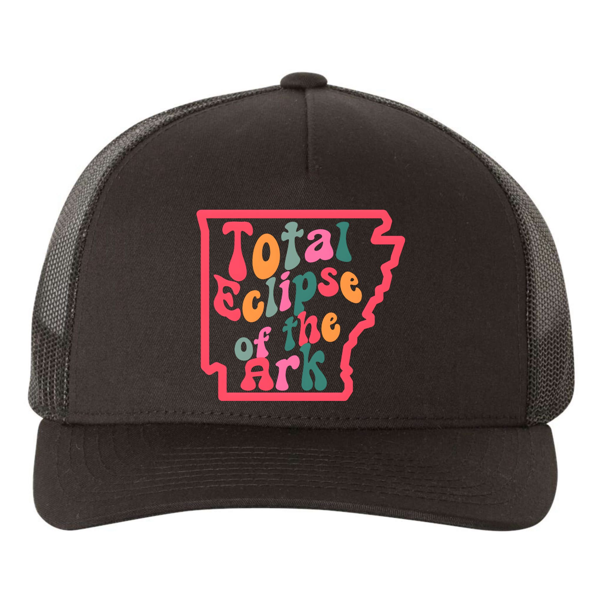 Solar Eclipse Arkansas Map Yupoong Adult 5-Panel Trucker Hat
