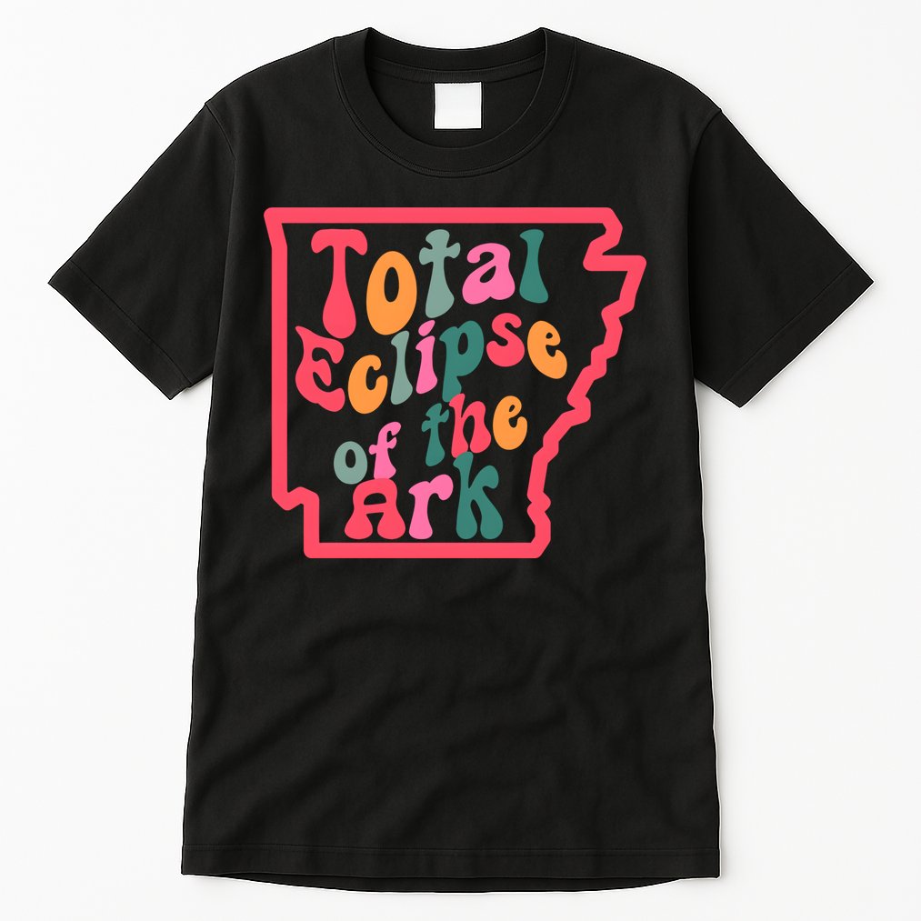 Solar Eclipse Arkansas Map Tall T-Shirt