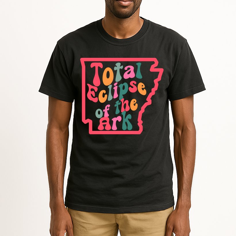 Solar Eclipse Arkansas Map Tall T-Shirt