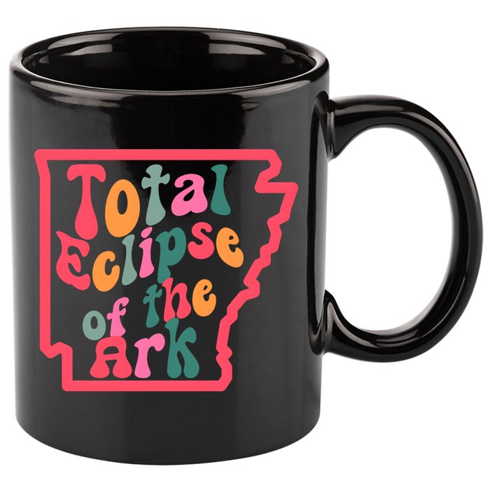 Solar Eclipse Arkansas Map 11oz C Handle Ceramic Mug