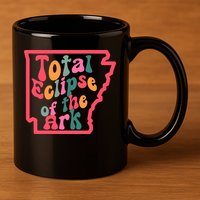 Solar Eclipse Arkansas Map 11oz C Handle Ceramic Mug
