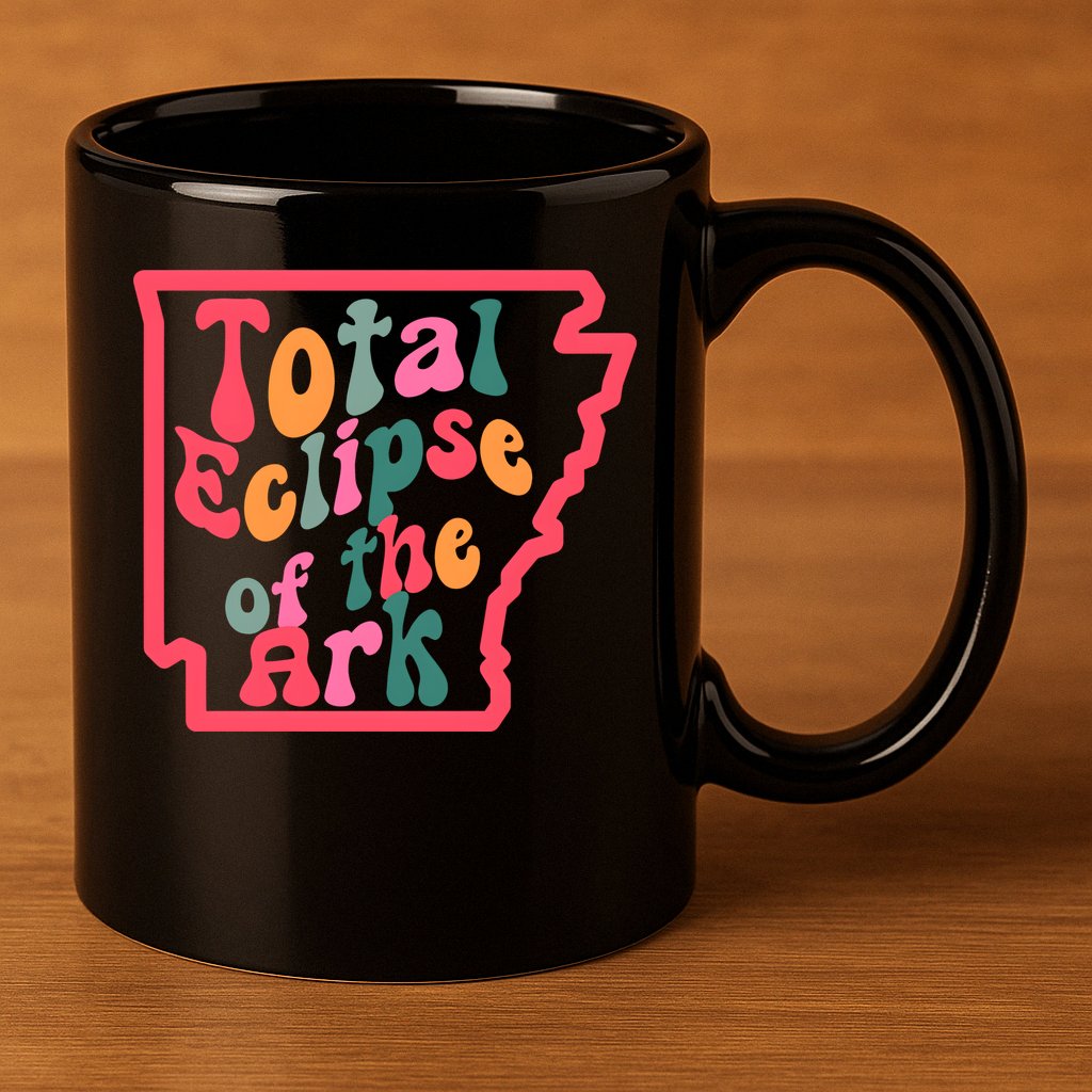 Solar Eclipse Arkansas Map 11oz C Handle Ceramic Mug