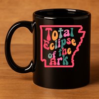 Solar Eclipse Arkansas Map 11oz C Handle Ceramic Mug