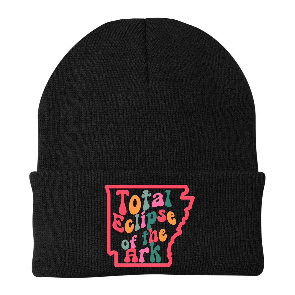 Solar Eclipse Arkansas Map Beanie
