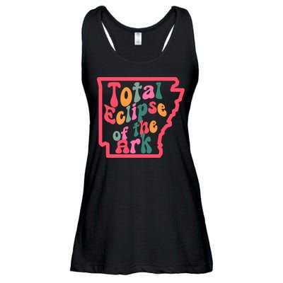 Solar Eclipse Arkansas Map Ladies Essential Flowy Tank
