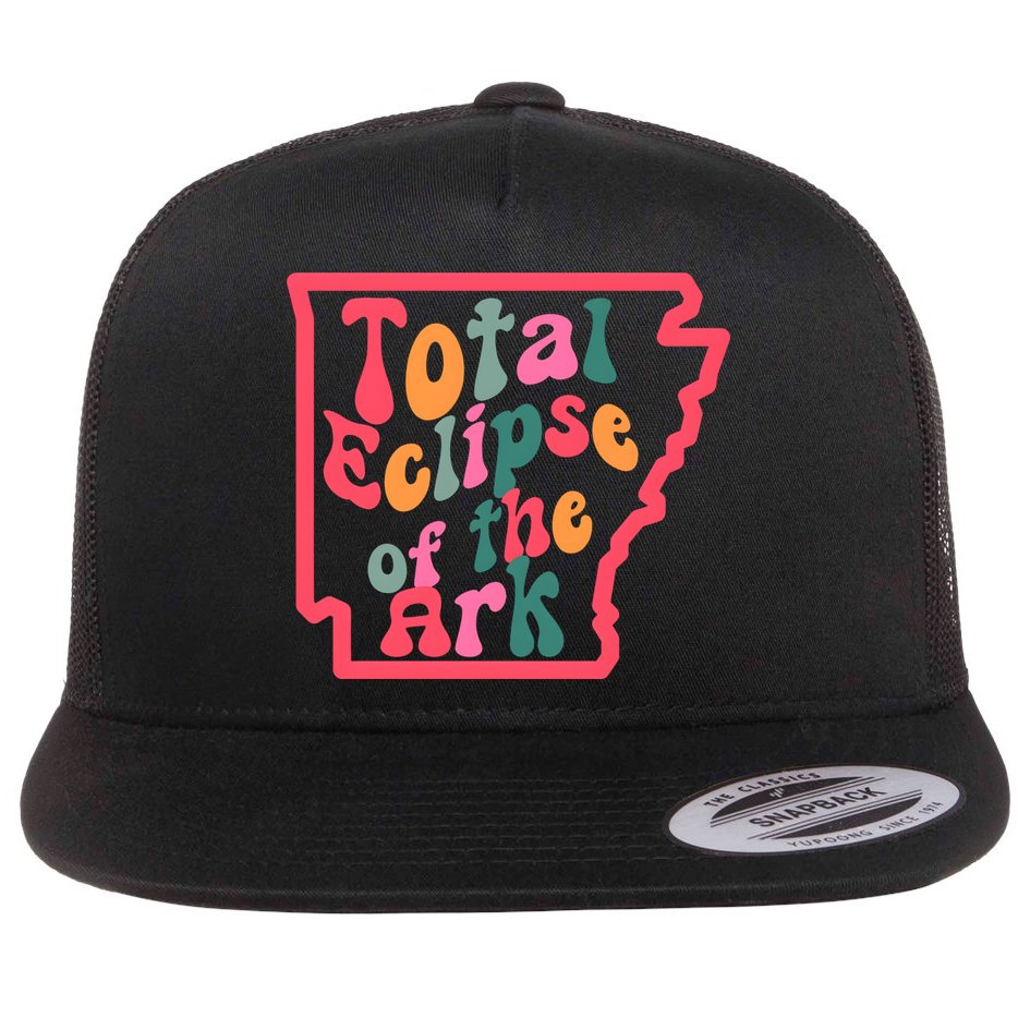 Solar Eclipse Arkansas Map Flat Bill Trucker Hat