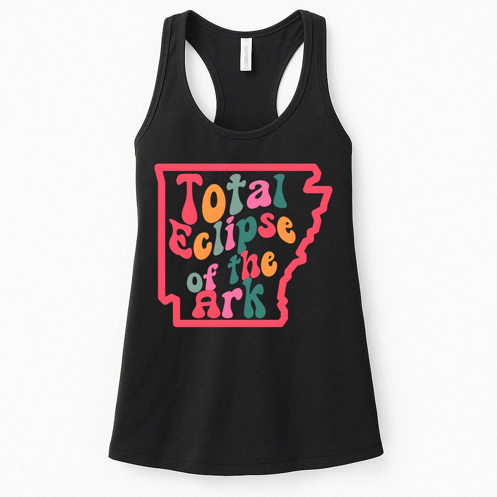 Solar Eclipse Arkansas Map Womens Tank Top