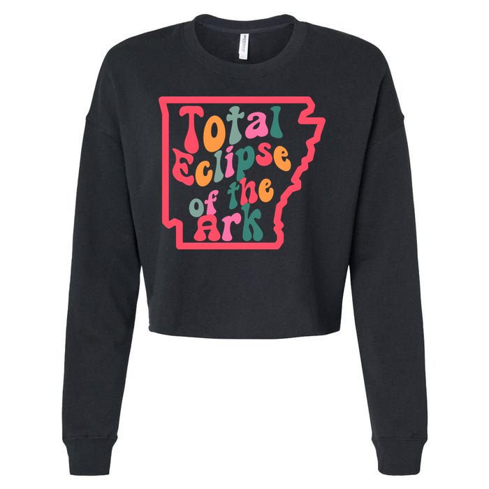 Solar Eclipse Arkansas Map Cropped Pullover Crew