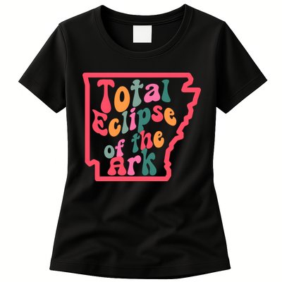 Solar Eclipse Arkansas Map Womens T-Shirt