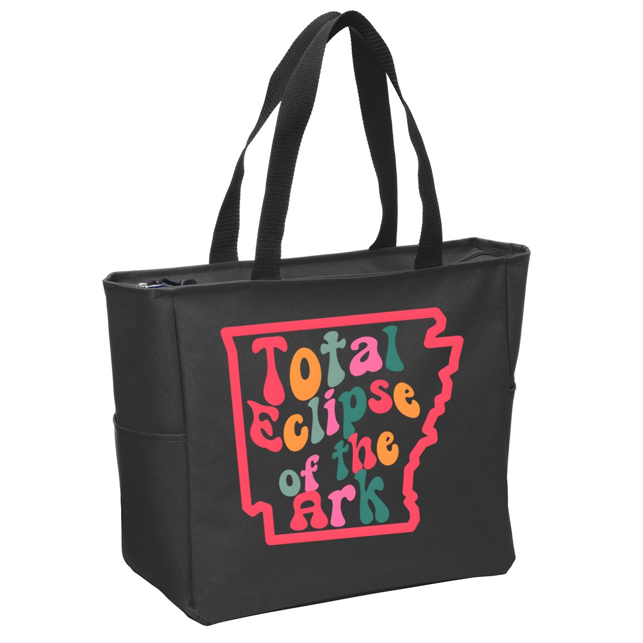 Solar Eclipse Arkansas Map Zip Tote Bag